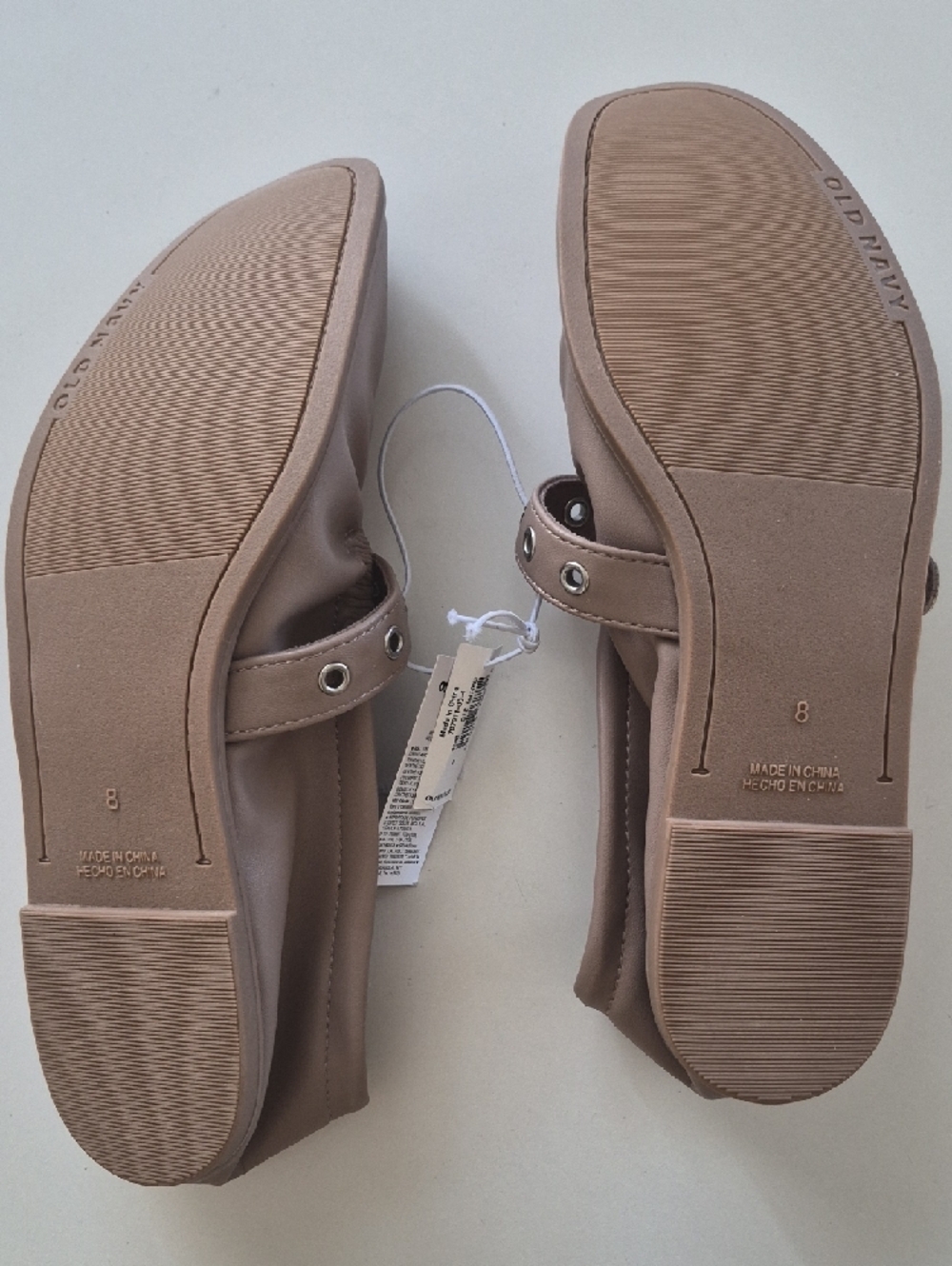 Womans Mary Jane Ballet Flats in Taupe - Picture 3 of 5